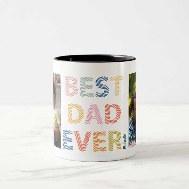 Best Dad Ever. We Love You Lots Two-Tone Coffee Mug (Center)