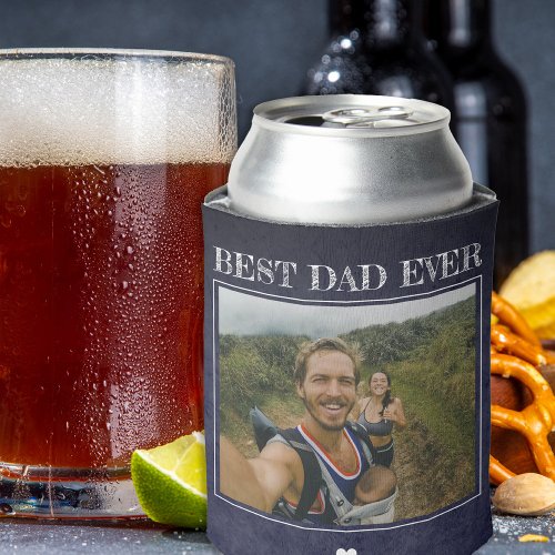 Best dad ever we love you personalized 2 photos can cooler
