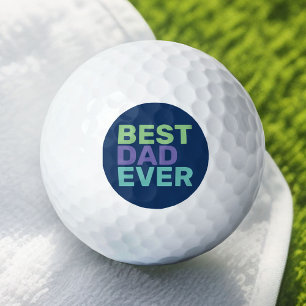 Best Dad Ever Whimsical Colorful Happy Fathers Day Golf Balls
