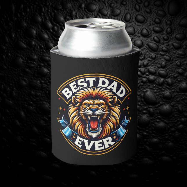 Best Dad ever with lion gift for Father's day Can Cooler (Creator Uploaded)