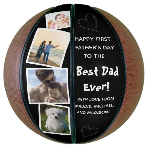Best Dad Ever With Love Photo Collage Fathers Day Basketball