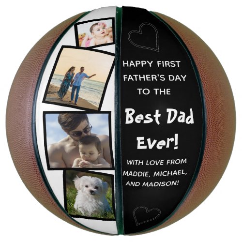 Best Dad Ever With Love Photo Collage Fathers Day Basketball
