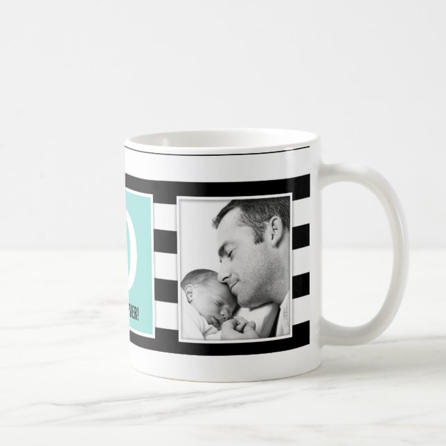 Best Dad Ever! With Photo and Monogram Modern! Coffee Mug (Right)