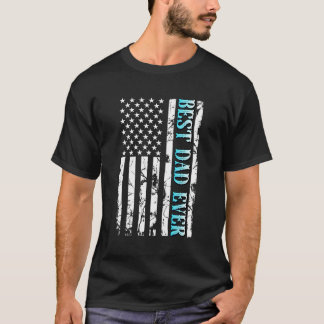 Best Dad Ever With Us American Flag Cute Father'S T-Shirt