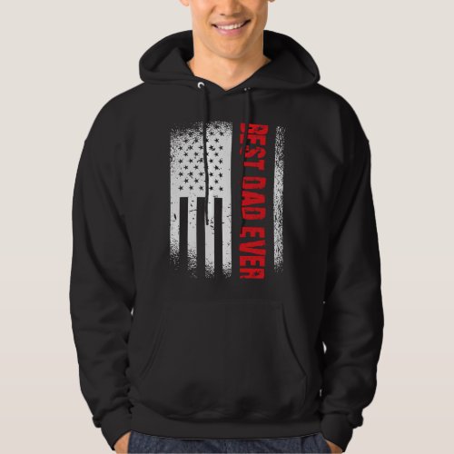 Best Dad Ever With US American Flag For Fathers D Hoodie