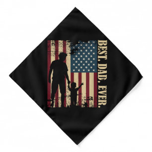 Best Dad Ever With Us American Flag Vintage For Fa Bandana