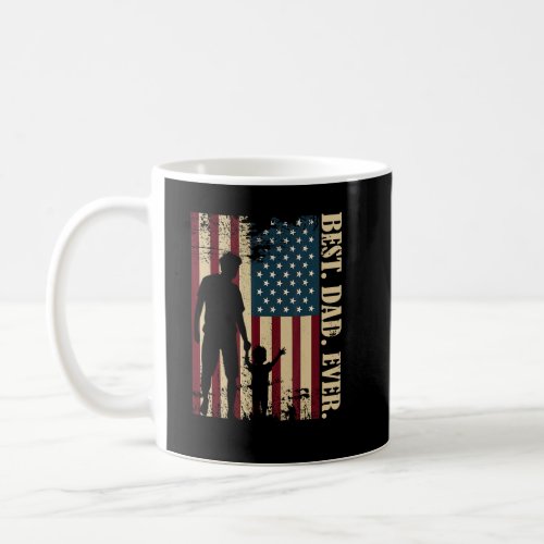 Best Dad Ever With Us American Flag Vintage For Fa Coffee Mug