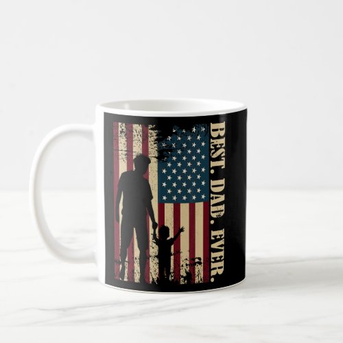 Best Dad Ever With Us American Flag Vintage For Fa Coffee Mug
