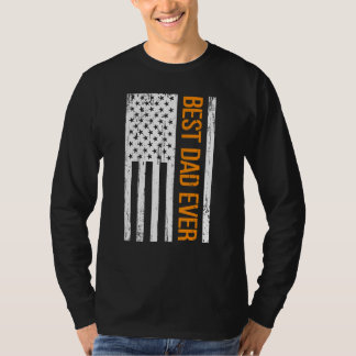 Best Dad Ever With US Flag American 2 T-Shirt