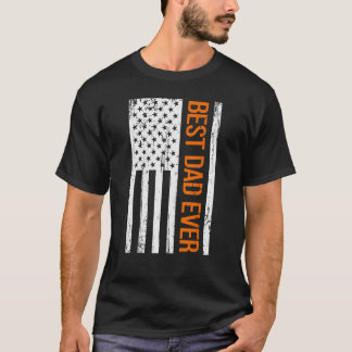 Best Dad Ever With US Flag American T-Shirt