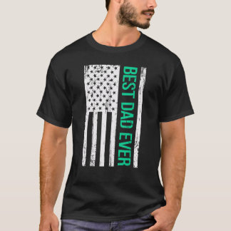 Best Dad Ever With US Flag American T-Shirt