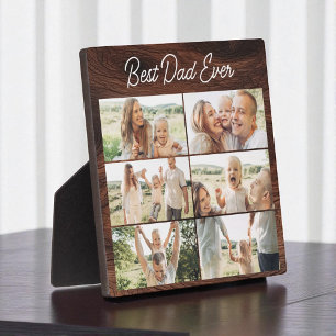 Best Dad Ever Wood Father's Day 6 Photo Collage  Plaque