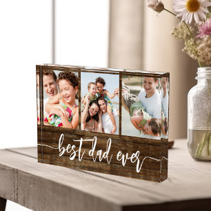 Best Dad Ever Wood Father's Day Photo Collage Block