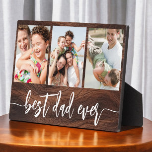 Best Dad Ever Wood Father's Day Photo Collage Plaque