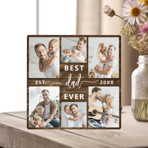 Best Dad Ever _ Wood Fathers Day Photo Collage Plaque