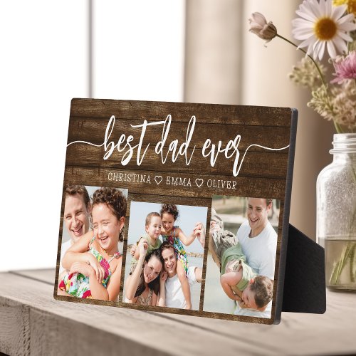 Best Dad Ever Wood _ Fathers Day Photo Collage Plaque