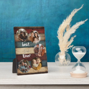 best dad ever wooden background colored plaque