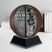 Best Dad Ever Fathers Day Photo Collage Navy Blue Basketball