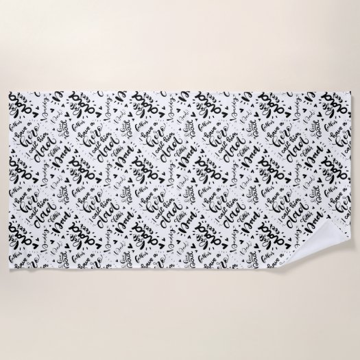 Best Dad Ever Word Art Black White Father's Day Fl