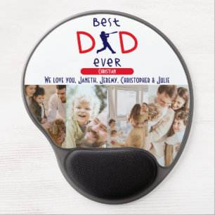 Best Dad Family Photo Collage Cute Fathers Day Gel Mouse Pad