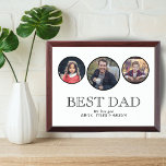 Best Dad Father 3 Photo Collage Award Plaque<br><div class="desc">Best Dad Father 3 Photo Collage Plaque. 3 photos in oval frames - add 3 photos. The text is trendy typography. You can change any text on the plaque. This modern custom plaque is a perfect gift for a dad for Father`s Day,  birthday or Christmas.</div>