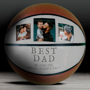 Best Dad Father Foliage 3 Custom Photo Collage Basketball