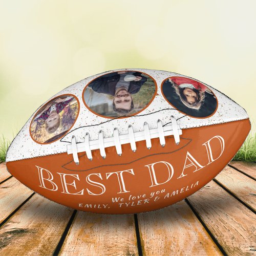 Best Dad Father Orange 3 Photo Collage  Football