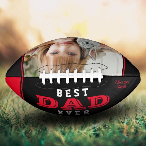 Best Dad Father Red Black Photo Football