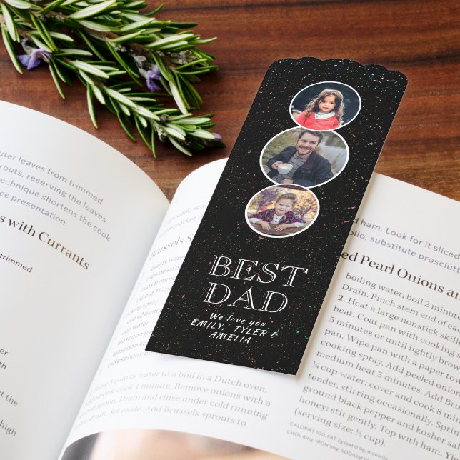 Best Dad Father`s Day 3 Oval Photo Collage Bookmarks (Book)