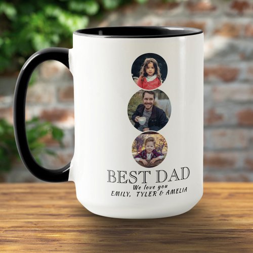 Best Dad Fathers Day 3 Oval Photo Collage Mug