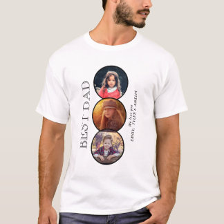 Best Dad Father`s Day 3 Oval Photo Collage T-Shirt