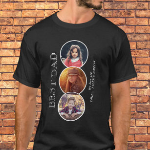 Best Dad Father`s Day 3 Oval Photo Collage T-Shirt
