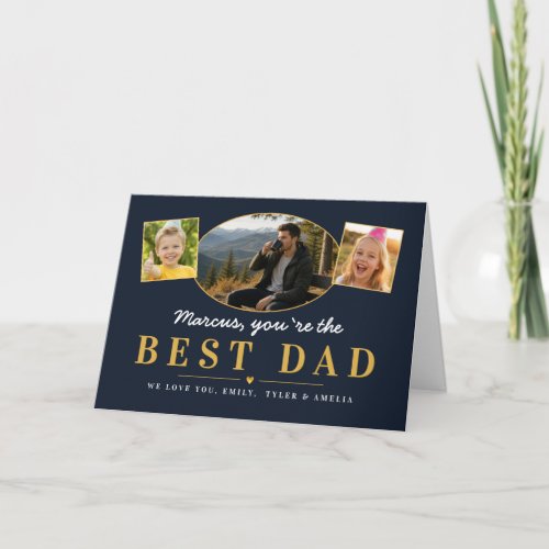 Best Dad Father’s Day Gift from Kids Photo  Holiday Card
