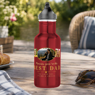 Best Dad Father’s Day Gift from Kids Photo Stainless Steel Water Bottle