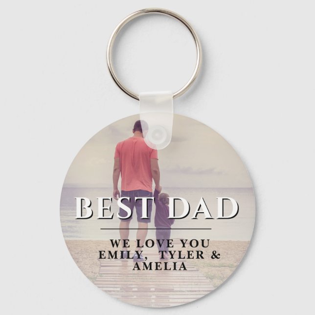Best Dad Father`s Day Photo Keychain (Front)