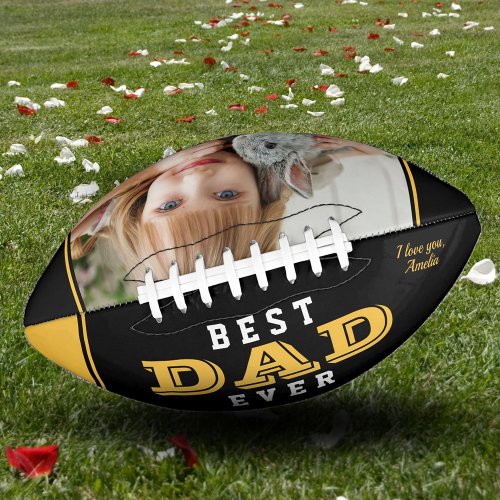 Best Dad Father Yellow Black Photo Football