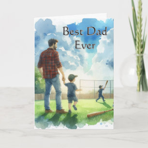 Best Dad Father's Day Baseball  Card