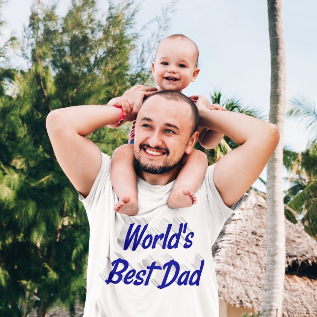 Best Dad Fathers Day blue text T-Shirt (Creator Uploaded)