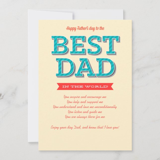 Best Dad Father's Day Card (Front)