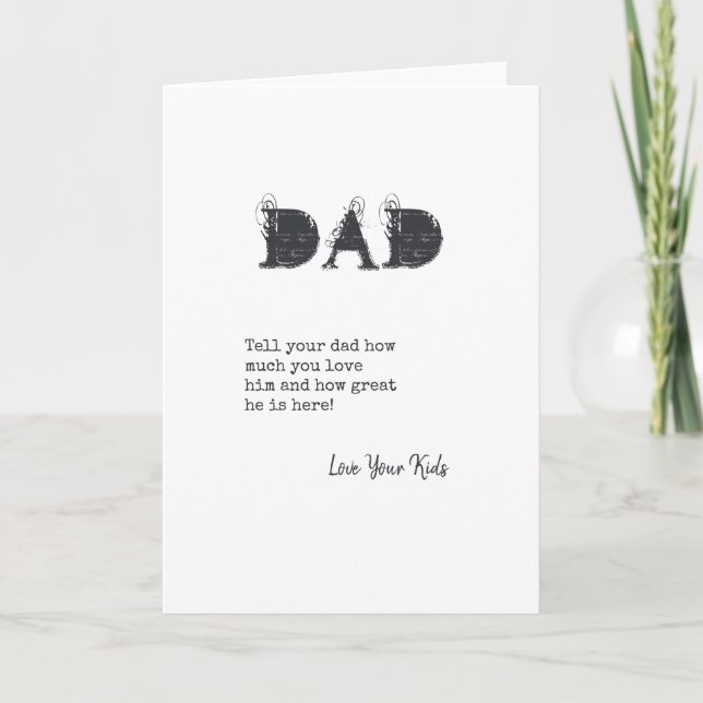 Best DAD Fathers Day Greatest Papa Gift Note Card (Front)