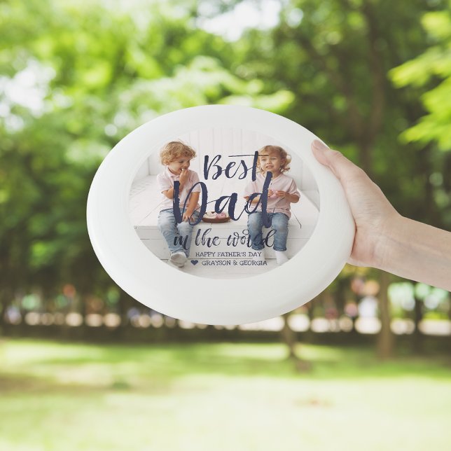 Best Dad | Father's Day Hand Lettered Photo Wham-O Frisbee (Creator Uploaded)