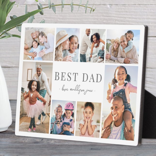 Best Dad Father's Day Photo Collage Plaque (Simple Best Dad Collage plaque)