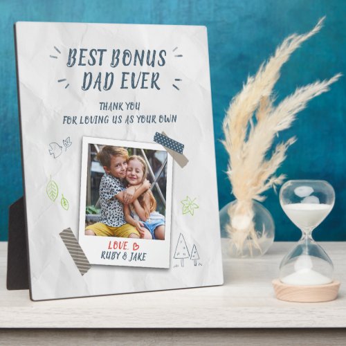 Best Dad Fathers Day Stepdad Custom Photo Plaque