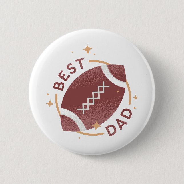 Best Dad Football  Button (Front)