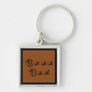 Best Dad Football Text Keychain