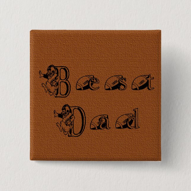 Best Dad Football Text Pinback Button (Front)