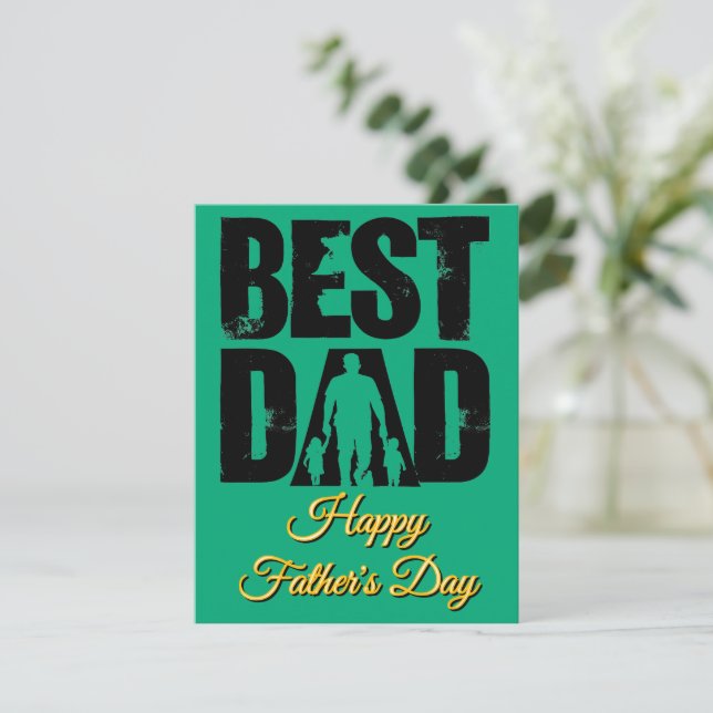 Best Dad for Happy Dad Day Note Card (Standing Front)