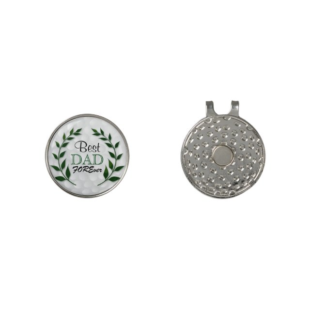 Best Dad Fore Ever - Golf Ball Hat Clip (Front and Back)
