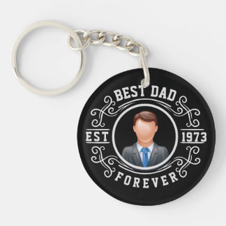 Best Dad Forever Birthday Gift T-Shirt Keychain