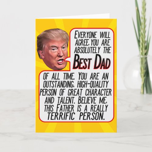 Best Dad Funny Donald Trump Fathers Day Card